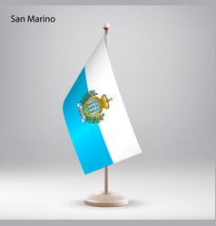 Flag Of San Marino Hanging On A Stand