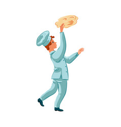 Happy Chef-cook Man Tossing Pizza Dough