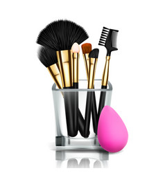 Makeup Brush Holder Glass Cup Female