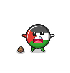 Palestine Flag Earth Surprised To Meet Poop