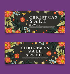 Watercolor Christmas Sale Banners Set Design