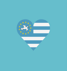 Ambazonia Flag Icon In A Heart Shape In Flat