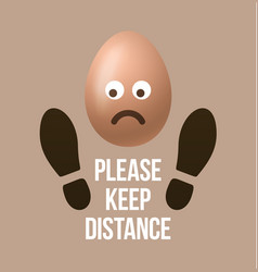 Keep Your Distance Sign Footprint Shoe Shape