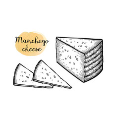 Manchego Cheese Ink Sketch