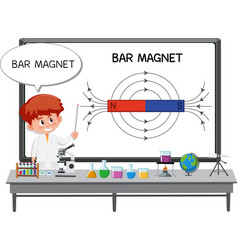 Young Scientist Explaining Bar Magnet