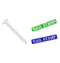 Scratched Nail Stamp Seals And Triangle Mesh Steel