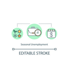 Seasonal Unemployment Concept Icon