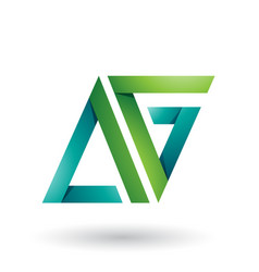 Green Folded Triangle Letters A And G