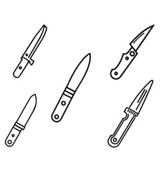 Knife Icon Set Stock On White Background Il