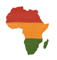 Mainland Continent Of Africa Artistic Hand Drawn