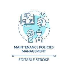 Maintenance Policies Management Blue Concept Icon