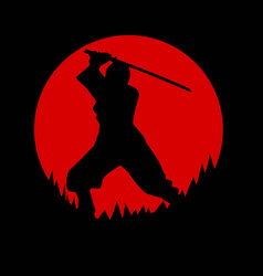 Ninja Warior Silhouette Design