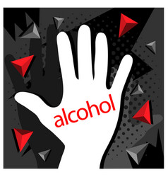 No Alcohol With Hand Icon