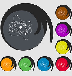 Physics Atom Big Bang Icon Symbols On Eight