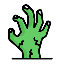 Zombie Hand Color Line Icon