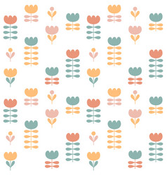 Aesthetic Seamless Pattern With Tulips Flowers