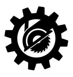 Circular Saw In Gear Simple Icon From Working