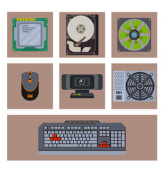 Computer infographic 10 steps circle design cpu Vector Image