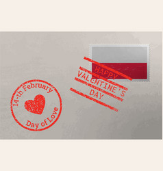 Postage Stamp Envelope With Poland Flag