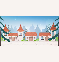 Provincial Town Fairy Houses Cartoon Style