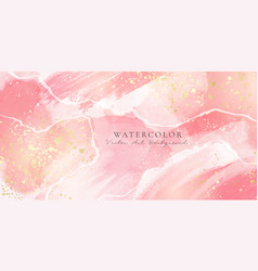 Rose Pink Liquid Watercolor Background With Golden