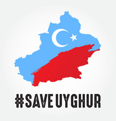 Save Uyghur With Uyghur Map