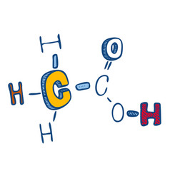 Acetic Acid Icon Hand Drawn Style