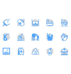 Cleaning Flat Line Icons Set