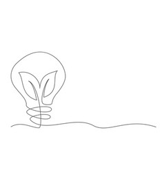 Energy Saving One Line Drawing Isolated On White