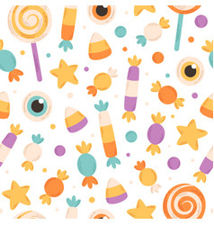 Halloween Sweets And Candies Seamless Pattern