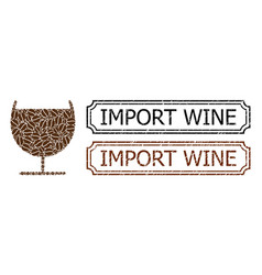 Import Wine Scratched Badges With Notches