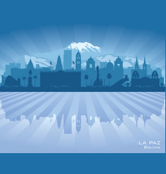 La Paz Bolivia City Skyline Silhouette