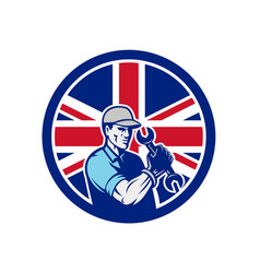 British Auto Mechanic Union Jack Flag Icon