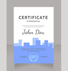 Membership Certificate Design Template