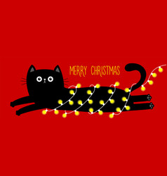 Merry Christmas Lying Cat Christmas Lights Set