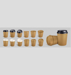 3d Craft Coffee Cup Isolated Mockup Set