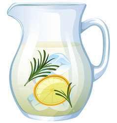 A Pitcher With Lemon And Herbs