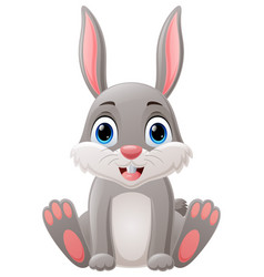 Cute Little Rabbit Cartoon Sitting