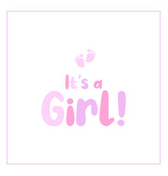 Pink Baby Girl Shower Card Birthday Card