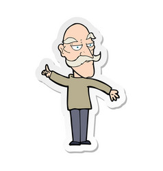 Sticker Of A Cartoon Old Man Telling Story