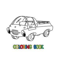 Funny Small Retro Car With Eyes Coloring Book