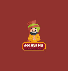 Jee Aya Nu Welcome Mascot Logo