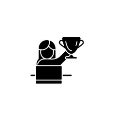 Woman In Leadership Role Black Glyph Icon