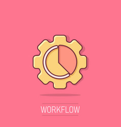 Workflow Chart Icon In Comic Style Gear