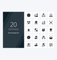 20 Talent Management Solid Glyph Icon