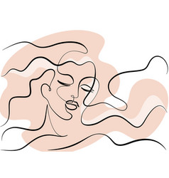 Abstract Minimal Woman Face Continuous One Line