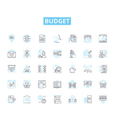 Budget Linear Icons Set Thrifty Economy Frugal