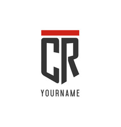 Cr Initial Esport Logo With Simple Shield Design