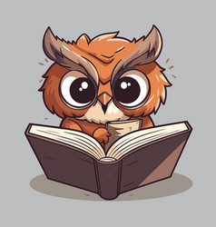 Cute Owl Reading A Book