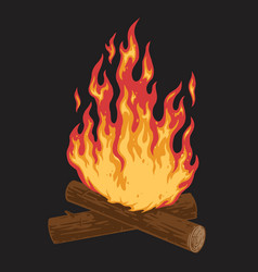 Flame Bonfire Detailed Emblem Colorful